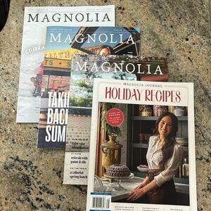 3 Magnolia Magazines & 1 Magnolia Holiday Recipe Journal